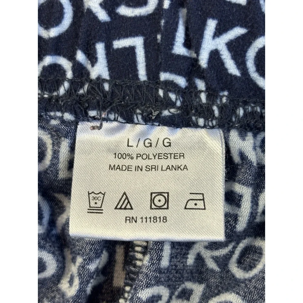 Michael‎ Kors Men's Lg Blue Soft Fleece Pajama Lounge Pants Cabincore Cozy